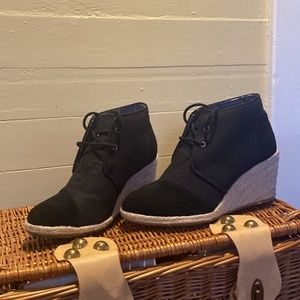 Toms Black Wedge
